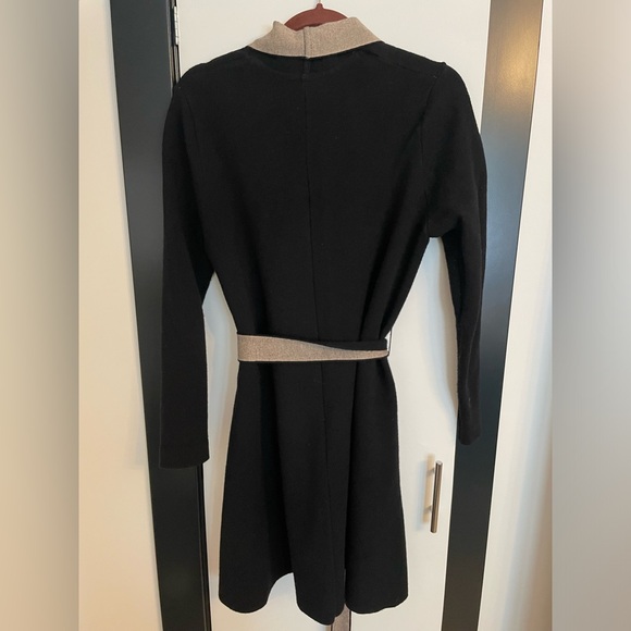 Black Zara Knit Sweater Coat with Belt - Picture 3 of 3